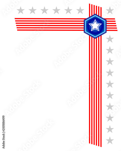 USA national flag symbols patriotic frame corner design element PNG file