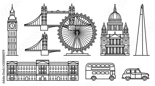 Iconic London Landmarks Collection A Visual Tour of Famous Structures and Transportation