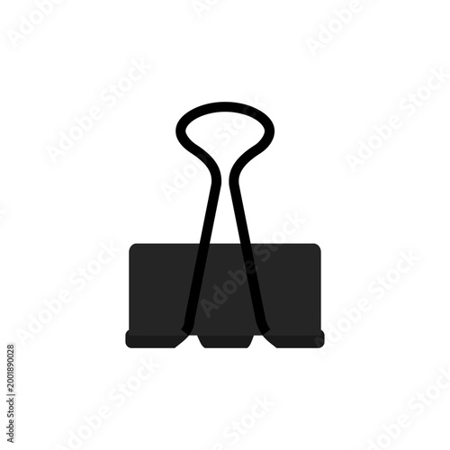 Vector illustration of a binder clip icon on a white background.