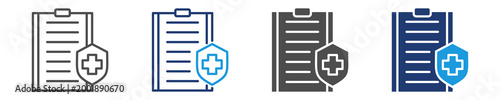 health policy icon set multiple style