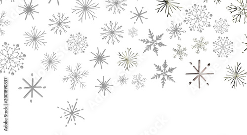 Canvastavla Stylish winter design featuring numerous silver snowflakes
