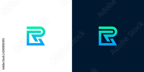 Modern Geometric Letter R Logo Design with Gradient Colors - Abstract Symbol for Technology and Business Brands