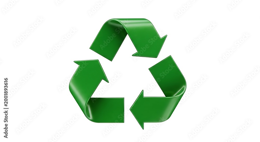 Fototapeta premium Green recycling symbol with arrows