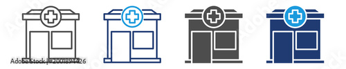 clinic icon set multiple style