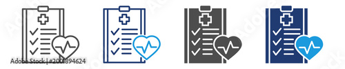 health check-up icon set multiple style
