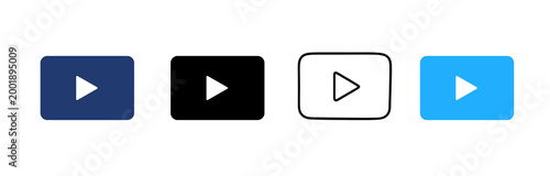 Play button, music play button, video play button