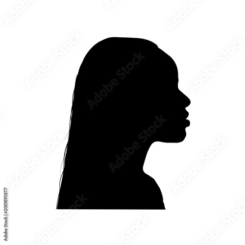 Black woman silhouette profile - vector illustration	