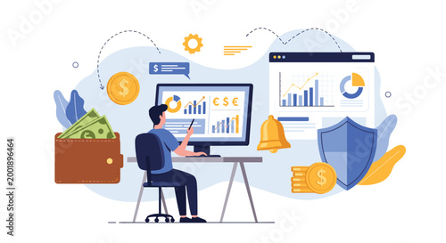 Financial investment and wealth management dashboard helps users track their money and stock market assets effectively.