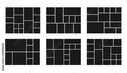 Moodboard Grid Photo Collage Templates Collection Free Vector