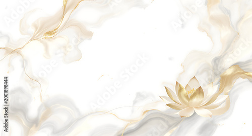 Elegant lotus flower with abstract flowing background design.