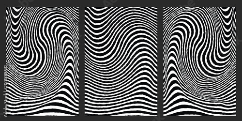 Mesmerizing wavy lines pattern abstract minimal curvy lines zigzag art for modern design