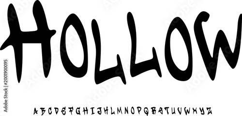 Hollow Handdrawn Horror Font Alphabet – Rough Sketch Display Typeface with Spooky Minimal Style for Halloween Posters, Horror Branding, Kids Projects & Playful Typography Design