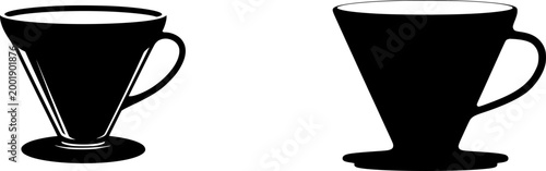 The elegant ceramic pour-over coffee cone exudes sophistication with its minimalist design against the stark white background