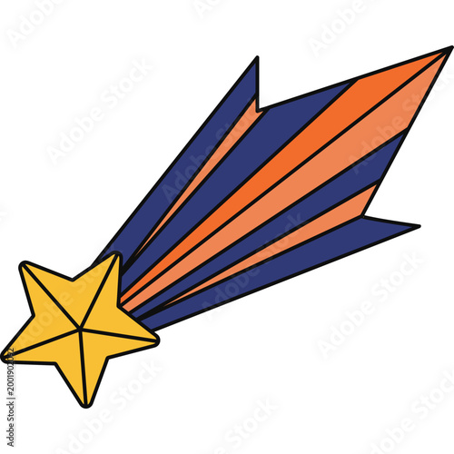 Retro Style Shooting Star Illustration
