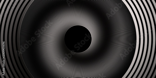 Slika na platnu Create a bold look with a centric circle background featuring vector graphics of sound waves