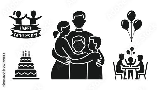 Happy fathers day celebrating dad with family love and heartwarming moments