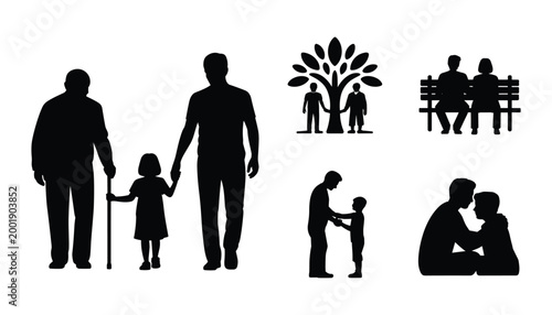 Celebrating fathers day heartwarming silhouettes of family bonds and fatherhood