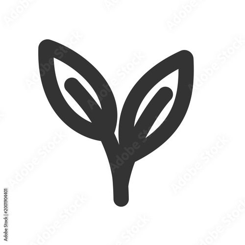 Minimalist Plant Sprout Line Vector Icon for Growth and Ecology