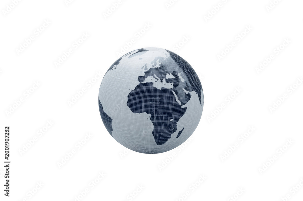 Fototapeta premium Earth globe showing continents with textured surface