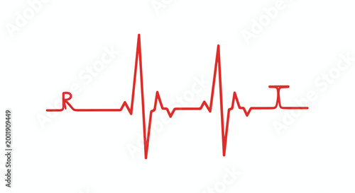 Red Heartbeat ECG Line Vector Illustration