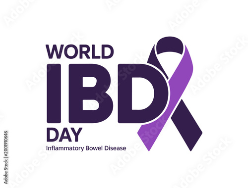 World IBD Day Awareness Ribbon with Digestive System Illustration – May 19