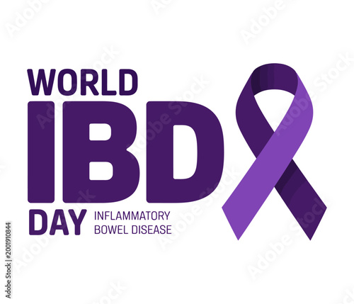 World IBD Day Awareness Ribbon with Digestive System Illustration – May 19