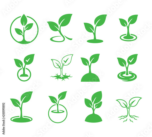 Eco-Friendly Sustainability Development Icon Set – Simple Outline Silhouette Symbols Collection