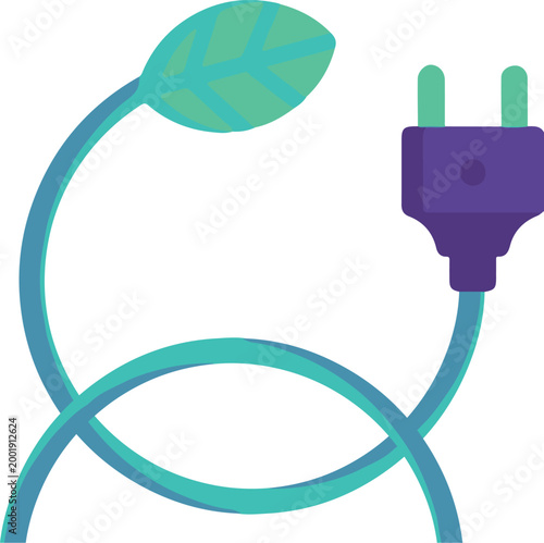 Electric plug with green cord.