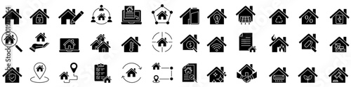 House icon vector set. Home illustration sign collection. Building symbol or logo.