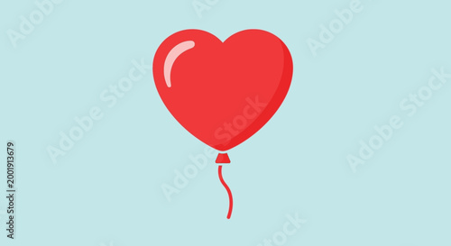 heart shaped balloon with light blue background