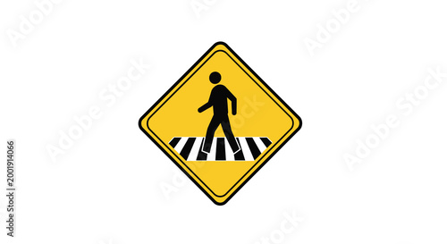 pedestrian crossing sign on white background high quality