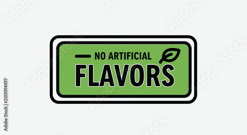 no artificial flavors label with green background