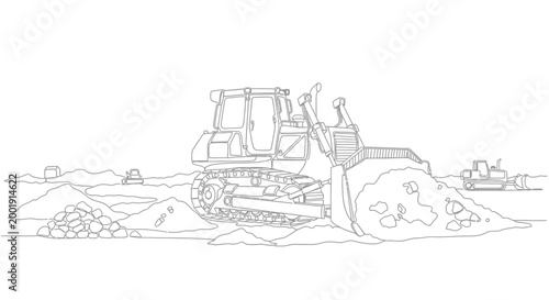 Bulldozer Heavy Equipment Construction Machine.