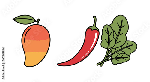 Fresh Fruit and Vegetable Food Items.