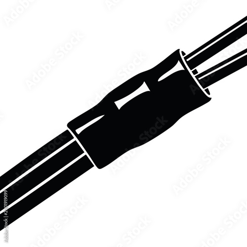 Electrical cable and wire vector illustration. Power connection and wiring element. Industrial technology graphic