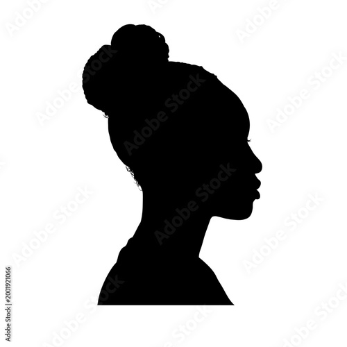 Black woman silhouette profile - vector illustration	
