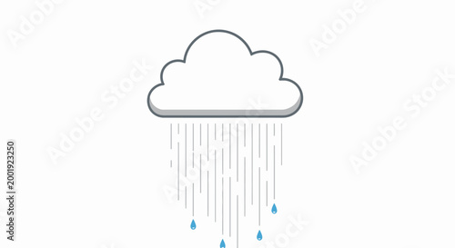 Cloud pours rain on gloomy weather forecast illustration