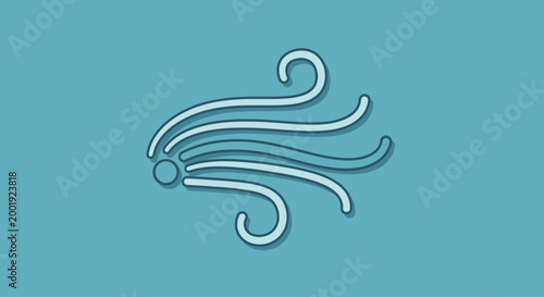 Illustration of cloud weather shapes floating in air with smooth lines