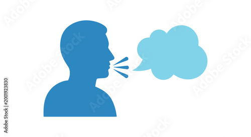 speech bubble icon with human silhouette high quality