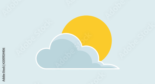 Sun rises behind a cloud on a sunny day with good weather conditions