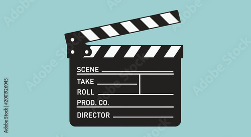 clapperboard on light blue background high quality professional