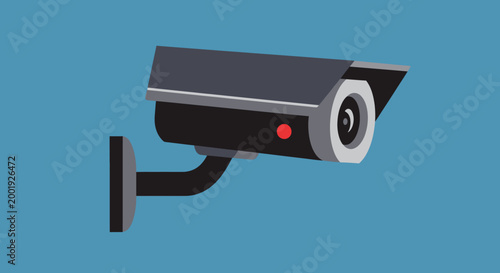 security camera illustration on blue background high quality