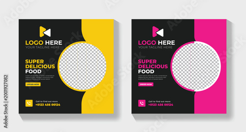Professional Food Promotion Post Flyer, Fast Food Social Media Banner Template