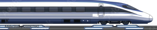 High Speed Bullet Train Illustration, Modern Flat Vector of Electric Railway Transport Featuring Sleek Design and Advanced Mobility Technology Concept