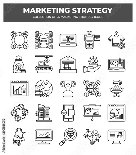 Collection of 25 Marketing Strategy Icons: Boost Your Business Growth