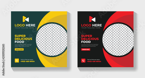 Professional Food Promotion Post Flyer, Fast Food Social Media Banner Template