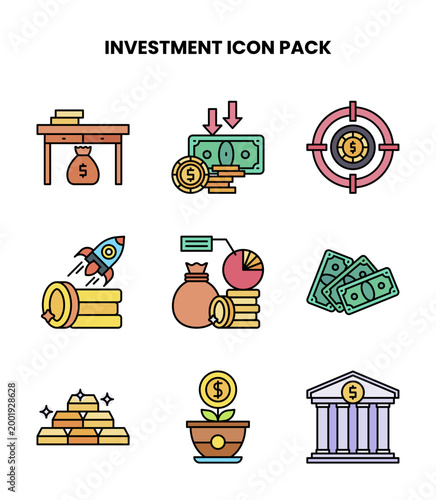 Investment Lineal Color UI Icons Pack