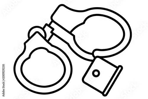 Handcuffs, police restraints, law enforcement, crime, vector icon