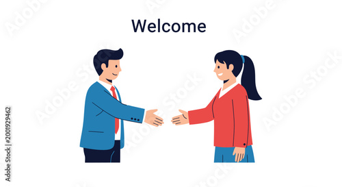 Business professionals shaking hands a welcoming and collaborative moment
