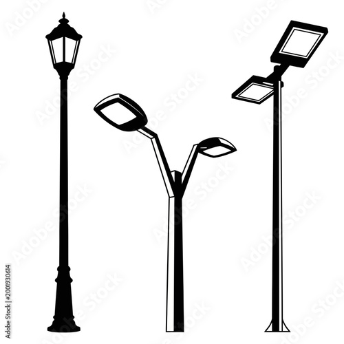 Set of street lamps